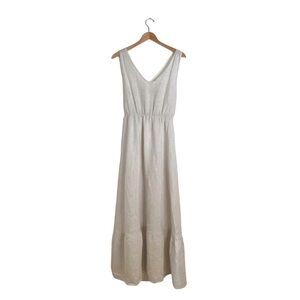 Plazza Del Tempio Italian Women's Linen Sleeveless Maxi Dress In Oatmeal…